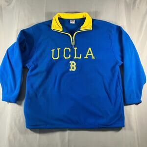 UCLA Bruins‎ Russell Athletic Men’s XXL Blue Yellow Fleece Quarter-Zip Pullover